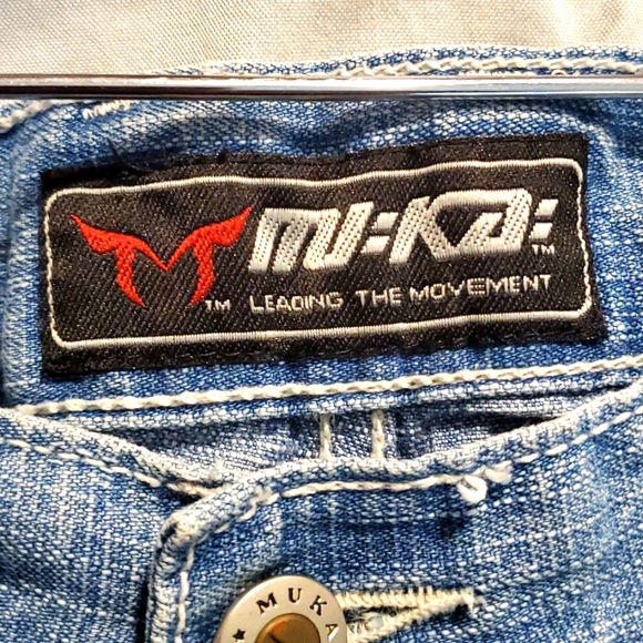 Muka Mens Denim Jean Shorts Y2K Hip/Hop Size 38 - Picture 3 of 7